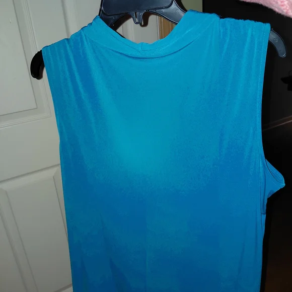 Calvin Klein Women's Vibrant Blue Sleeveless Blouse - Picture 4 of 5